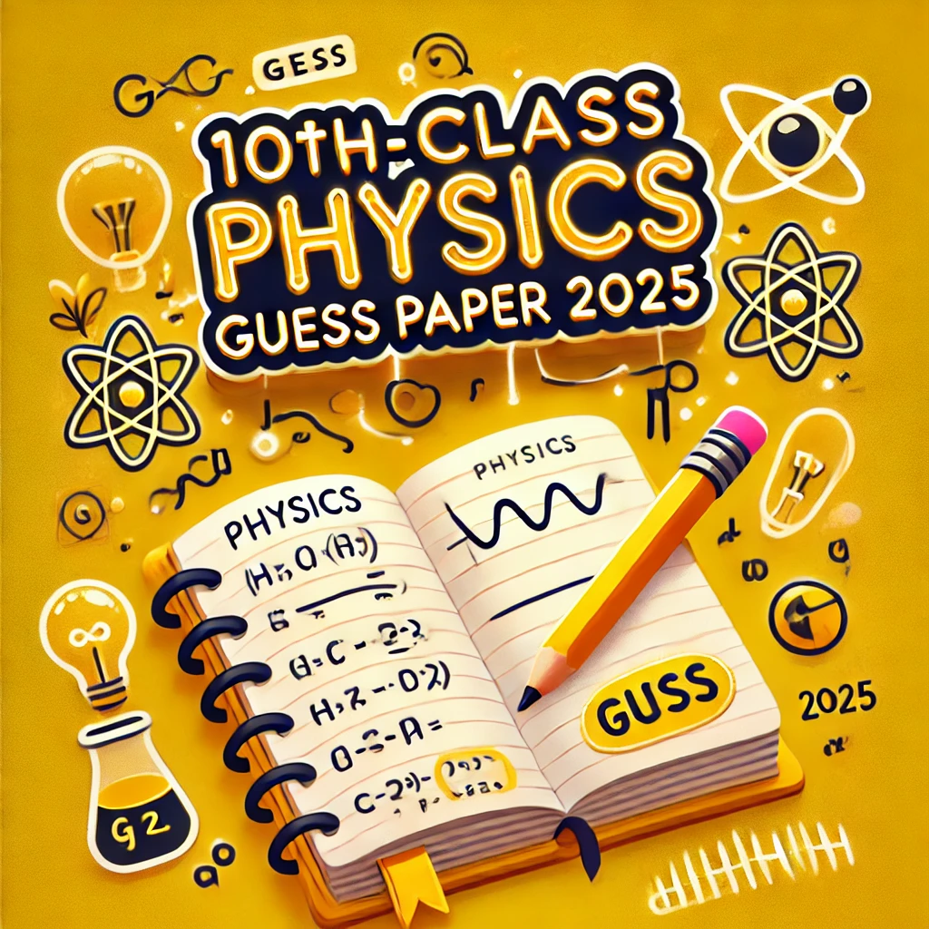 Updated 10th Class Physics Guess Paper 2025|Punjab Boards 10th Physics Guess Paper 2025 In Pdf Prepared By: Sir Mujahid Abbas Gagra ( Education Department) If you are a 10th-class science student, then 10th Physics Guess Paper 2025 can prove to be very important for you. This physics Guess paper is very effective in giving maximum marks in the final exam. In this Guess paper, the most important questions from the previous and five-year papers have been added, and along with this, short questions, long questions, numerical questions and the most important definitions from each chapter have also been added. If a student prepares our Guess paper well and also reads the textbook, he can easily get 90 % marks. We are not making this claim on our behalf, but rather we are looking at the comments and remarks of those students who have taken advantage of our guess paper and have obtained maximum marks and have informed us of their happiness. The 10th class Physics Guess paper will also provide information to the students about their weak educational areas or the physics chapters that they do not remember well. They should prepare such chapters as much as possible because the most important questions from the previous paper have been raised here. Latest 10th Class Physics Guess Paper 2025|Punjab Boards It is considered a more difficult subject than other subjects, and it creates more difficulty for students who are not interested in mathematics because it involves many equation formulas and numerical math. There are very few days left for the final paper of class 10th. The date sheet has been announced and due to this, the students have very little time left for preparation. Therefore, while saving valuable time, please take advantage of our gas paper and improve your exam preparation in the best possible way. For students who have read the textbook completely with numerals but are now confused about which questions are most important in the final exam, our quizzes can be a great tool for them. Take a quiz test daily and perfect your preparation. The 1st class Physics Guess paper is completely fresh and updated. It has been designed according to the exact paper pattern, which firstly includes multiple choice MCQs, short questions, definitions, and long questions and also touches on the 5-year paper. 10th Class Physics Guess Paper 2025 For Punjab Board is Absolutely Free We have come to know that other people are selling 10th Class Physics Guess Papers for money, but for the benefit of the students, we have uploaded these Guess Papers on our website without any charges. Students can save them with a single download click. Along with this, the best thing about our Guess paper is that it is not for any one board or one subject. Still, it is an excellent gas paper for all subjects and all boards of Punjab, including Faisalabad Board, Lahore Board, Gujranwala Board, Sahiwal Board, Sargodha Board, Bahawalpur Board, Multan Board and DG Khan Board. Guess Papers of all Classes and For All Subjects Students who need Guess papers of all subjects can easily download Guess papers of all subjects from our website without paying any money, instead of going to separate websites or paying money to anyone. We have compulsory subjects as well as optional subject Guess papers available, including Mathematics, Chemistry, Physics, Biology, Punjabi, Social Studies, English, Urdu, Pakistan Studies, Islamic Studies, Arabic, Biology, and Computer Science. These Guess papers will be available for all classes, including 9th Sense and Arts, 10th Class Science Arts, First Year, 2nd Year, All subjects of FSc ICS, and FA First. Along with this, students can also get their own customized Guess paper from us free of cost. How to get 90% to 100% marks in 10th class Physics? Brilliant students who want to score 90 to 95 % marks in 10th-class Physics should follow this formula: It is mandatory to prepare all the questions or questions of the given number from each chapter by following the paper pattern scheme. Prepare the MCQs given at the end of each chapter carefully; not a single one of them should be missed. Prepare the long questions given in each chapter according to the paper scheme, looking at the five-year paper and our gas paper. It is essential to prepare the most important definitions, equations, and formulas given in each chapter. Practice short-headed numerical and those that have appeared repeatedly in previous papers on a daily basis. If you follow this formula, no one can stop you from getting 90 to 95 % marks. You will easily get an A+ grade. How to Get Passing Marks or 40+in 10th Class physics? This formula will prove to be even more useful for students who find it a big challenge to get passing marks or even 40 % marks in the 10th class physics course: First of all, prepare the MCQs of all the chapters well because 15 to 18 marks are available for you out of the MCQs. Prepare only the first five to six chapters or the last five or six chapters that you can easily prepare because when you move on to more chapters, you will forget the previous ones. Prepare well the short questions from all the chapters that are in the exercises and also all the short questions given in our gas paper, they can give you 10 to 15 marks easily. Prepare definitions from each chapter and prepare small equations and formulas that can be of two numbers and thus get 10 numbers up from here. By following this formula, students who find physics very difficult can get passing marks Easily. Must join our Facebook page and WhatsApp group. If you want to keep getting information about Daily Educational News Jobs and the latest Guess papers and educational notices, then join our WhatsApp group lik,e our Facebook page and share with your friends and classmates. Maybe your sharing will benefit one of your friends or classmates; what greater good can there be than that? Please inform us of any errors and also give us your valuable feedback. There is no doubt that our experts and educational experts have prepared these gas papers after working day and night, but despite this, if you see any mistake, please let us know so that we can correct it in time. At the same time, please let us know with your valuable feedback which one you liked the best. Updated 10th Class Physics Guess Paper 2025|Punjab Boards 10th Physics Guess Paper 2025 In Pdf Prepared By: Sir Mujahid Abbas Gagra ( Education Department) If you are a 10th-class science student, then 10th Physics Guess Paper 2025 can prove to be very important for you. This physics Guess paper is very effective in giving maximum marks in the final exam. In this Guess paper, the most important questions from the previous and five-year papers have been added, and along with this, short questions, long questions, numerical questions and the most important definitions from each chapter have also been added. If a student prepares our Guess paper well and also reads the textbook, he can easily get 90 % marks. We are not making this claim on our behalf, but rather we are looking at the comments and remarks of those students who have taken advantage of our guess paper and have obtained maximum marks and have informed us of their happiness. The 10th class Physics Guess paper will also provide information to the students about their weak educational areas or the physics chapters that they do not remember well. They should prepare such chapters as much as possible because the most important questions from the previous paper have been raised here. Latest 10th Class Physics Guess Paper 2025|Punjab Boards It is considered a more difficult subject than other subjects, and it creates more difficulty for students who are not interested in mathematics because it involves many equation formulas and numerical math. There are very few days left for the final paper of class 10th. The date sheet has been announced and due to this, the students have very little time left for preparation. Therefore, while saving valuable time, please take advantage of our gas paper and improve your exam preparation in the best possible way. For students who have read the textbook completely with numerals but are now confused about which questions are most important in the final exam, our quizzes can be a great tool for them. Take a quiz test daily and perfect your preparation. The 1st class Physics Guess paper is completely fresh and updated. It has been designed according to the exact paper pattern, which firstly includes multiple choice MCQs, short questions, definitions, and long questions and also touches on the 5-year paper. 10th Class Physics Guess Paper 2025 For Punjab Board is Absolutely Free We have come to know that other people are selling 10th Class Physics Guess Papers for money, but for the benefit of the students, we have uploaded these Guess Papers on our website without any charges. Students can save them with a single download click. Along with this, the best thing about our Guess paper is that it is not for any one board or one subject. Still, it is an excellent gas paper for all subjects and all boards of Punjab, including Faisalabad Board, Lahore Board, Gujranwala Board, Sahiwal Board, Sargodha Board, Bahawalpur Board, Multan Board and DG Khan Board. Guess Papers of all Classes and For All Subjects Students who need Guess papers of all subjects can easily download Guess papers of all subjects from our website without paying any money, instead of going to separate websites or paying money to anyone. We have compulsory subjects as well as optional subject Guess papers available, including Mathematics, Chemistry, Physics, Biology, Punjabi, Social Studies, English, Urdu, Pakistan Studies, Islamic Studies, Arabic, Biology, and Computer Science. These Guess papers will be available for all classes, including 9th Sense and Arts, 10th Class Science Arts, First Year, 2nd Year, All subjects of FSc ICS, and FA First. Along with this, students can also get their own customized Guess paper from us free of cost. How to get 90% to 100% marks in 10th class Physics? Brilliant students who want to score 90 to 95 % marks in 10th-class Physics should follow this formula: It is mandatory to prepare all the questions or questions of the given number from each chapter by following the paper pattern scheme. Prepare the MCQs given at the end of each chapter carefully; not a single one of them should be missed. Prepare the long questions given in each chapter according to the paper scheme, looking at the five-year paper and our gas paper. It is essential to prepare the most important definitions, equations, and formulas given in each chapter. Practice short-headed numerical and those that have appeared repeatedly in previous papers on a daily basis. If you follow this formula, no one can stop you from getting 90 to 95 % marks. You will easily get an A+ grade. How to Get Passing Marks or 40+in 10th Class physics? This formula will prove to be even more useful for students who find it a big challenge to get passing marks or even 40 % marks in the 10th class physics course: First of all, prepare the MCQs of all the chapters well because 15 to 18 marks are available for you out of the MCQs. Prepare only the first five to six chapters or the last five or six chapters that you can easily prepare because when you move on to more chapters, you will forget the previous ones. Prepare well the short questions from all the chapters that are in the exercises and also all the short questions given in our gas paper, they can give you 10 to 15 marks easily. Prepare definitions from each chapter and prepare small equations and formulas that can be of two numbers and thus get 10 numbers up from here. By following this formula, students who find physics very difficult can get passing marks Easily. Must join our Facebook page and WhatsApp group. If you want to keep getting information about Daily Educational News Jobs and the latest Guess papers and educational notices, then join our WhatsApp group lik,e our Facebook page and share with your friends and classmates. Maybe your sharing will benefit one of your friends or classmates; what greater good can there be than that? Please inform us of any errors and also give us your valuable feedback. There is no doubt that our experts and educational experts have prepared these gas papers after working day and night, but despite this, if you see any mistake, please let us know so that we can correct it in time. At the same time, please let us know with your valuable feedback which one you liked the best. 10th Class Physics Guess Paper 2025
